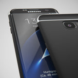 3in1 Samsung Galaxy S7 EDGE Schwarze Hülle mit silbernen Bügeln