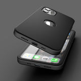 Apple iPhone 12 360 Grad Schutz Schwarze Hülle