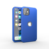 Apple iPhone 12 360 Grad Schutz Schwarze Hülle