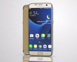 3in1 Samsung Galaxy S7 EDGE Schwarze Hülle mit silbernen Bügeln