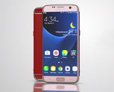 3in1 Samsung Galaxy S7 EDGE Schwarze Hülle mit silbernen Bügeln